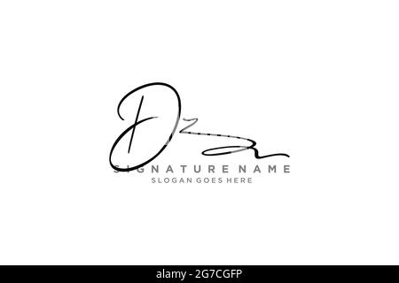 DZ Letter Signature Logo Template elegant design logo Sign Symbol template vector icon Stock Vector