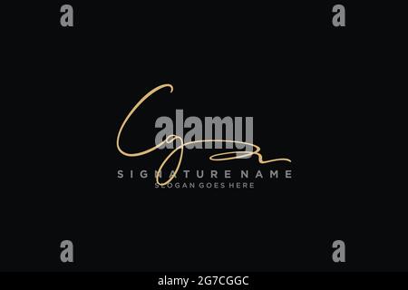 CG Letter Signature Logo Template elegant design logo Sign Symbol template vector icon Stock Vector