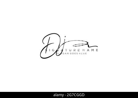 DJ Letter Signature Logo Template elegant design logo Sign Symbol template vector icon Stock Vector