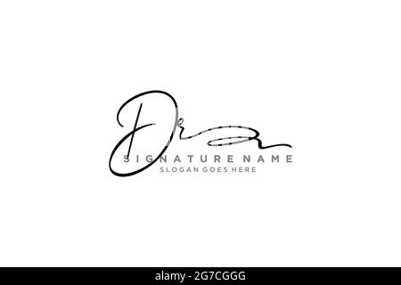 DR Letter Signature Logo Template elegant design logo Sign Symbol template vector icon Stock Vector