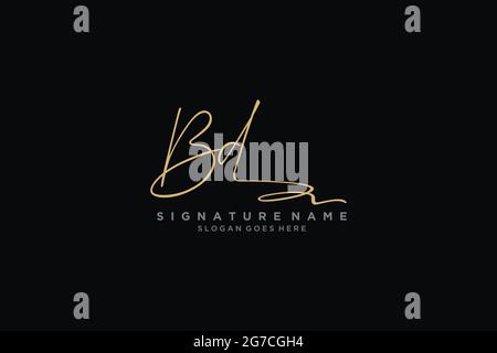 BD Letter Signature Logo Template elegant design logo Sign Symbol template vector icon Stock Vector