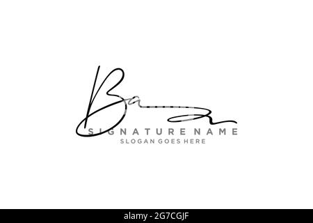 Initial Letter BA Logo - Handwritten Signature Logo - Vector Logo ...
