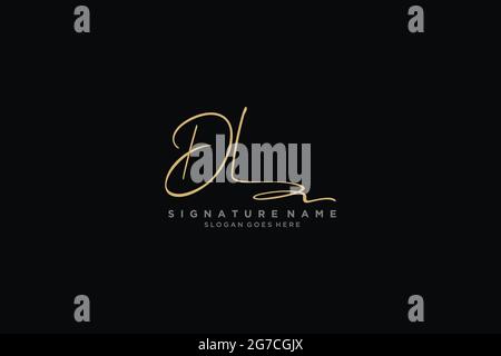 DL Letter Signature Logo Template elegant design logo Sign Symbol template vector icon Stock Vector