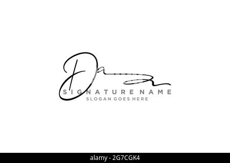 DA Letter Signature Logo Template elegant design logo Sign Symbol template vector icon Stock Vector