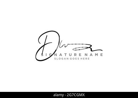 DW Letter Signature Logo Template elegant design logo Sign Symbol template vector icon Stock Vector