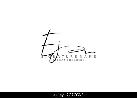 EJ Letter Signature Logo Template elegant design logo Sign Symbol template vector icon Stock Vector