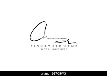 CH Letter Signature Logo Template elegant design logo Sign Symbol template vector icon Stock Vector