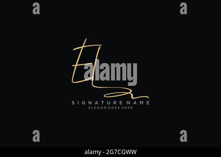 EL Letter Signature Logo Template elegant design logo Sign Symbol template vector icon Stock Vector