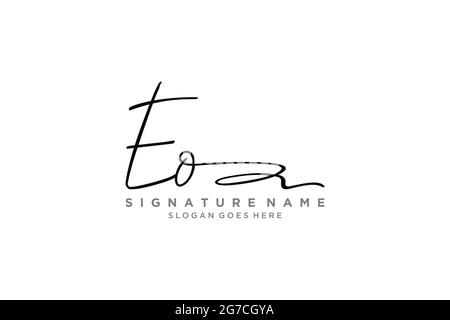EO Letter Signature Logo Template elegant design logo Sign Symbol template vector icon Stock Vector