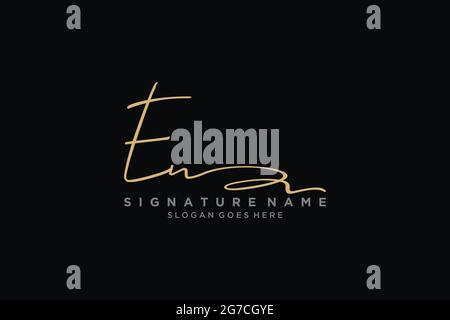 EN Letter Signature Logo Template elegant design logo Sign Symbol template vector icon Stock Vector