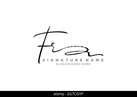 FR Letter Signature Logo Template elegant design logo Sign Symbol template vector icon Stock Vector