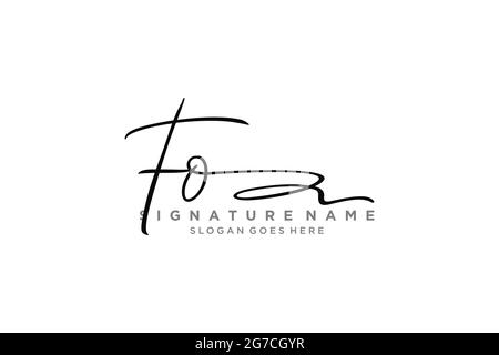 FO Letter Signature Logo Template elegant design logo Sign Symbol template vector icon Stock Vector