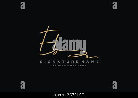 EB Letter Signature Logo Template elegant design logo Sign Symbol template vector icon Stock Vector