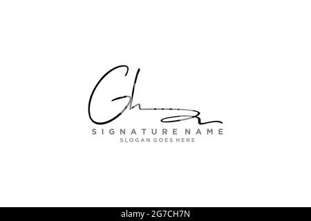 GH Letter Signature Logo Template elegant design logo Sign Symbol template vector icon Stock Vector