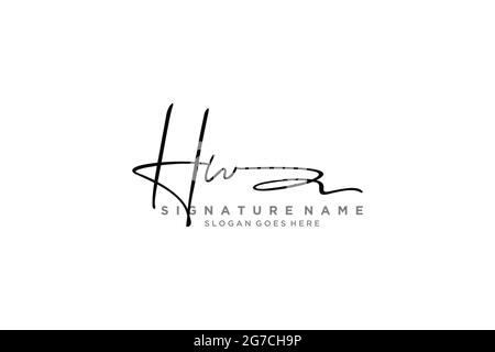 HW Letter Signature Logo Template elegant design logo Sign Symbol template vector icon Stock Vector