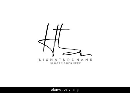 HT Letter Signature Logo Template elegant design logo Sign Symbol template vector icon Stock Vector