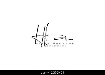 HF Letter Signature Logo Template elegant design logo Sign Symbol template vector icon Stock Vector