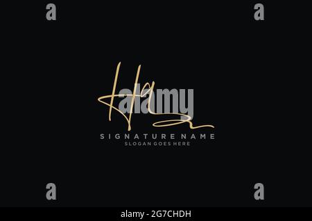 HQ Letter Signature Logo Template elegant design logo Sign Symbol template vector icon Stock Vector