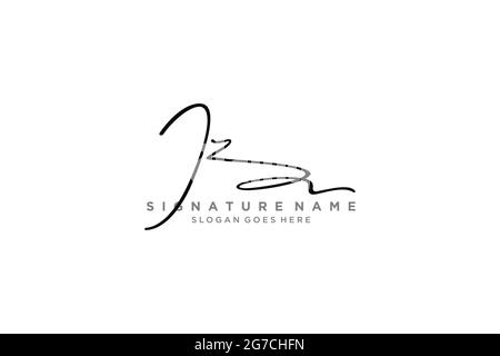 IZ Letter Signature Logo Template elegant design logo Sign Symbol template vector icon Stock Vector