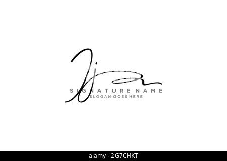 IJ Letter Signature Logo Template elegant design logo Sign Symbol template vector icon Stock Vector