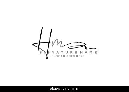 HM Letter Signature Logo Template elegant design logo Sign Symbol template vector icon Stock Vector