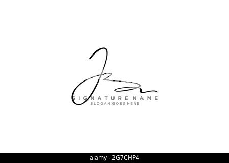 JZ Letter Signature Logo Template elegant design logo Sign Symbol template vector icon Stock Vector