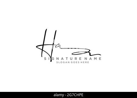 H, A, HA Initial letter handwritten and signature vector logo. Business ...