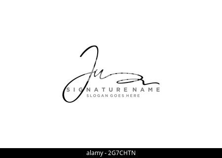 JU Letter Signature Logo Template elegant design logo Sign Symbol template vector icon Stock Vector