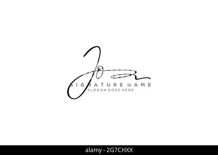 JO Letter Signature Logo Template elegant design logo Sign Symbol template vector icon Stock Vector