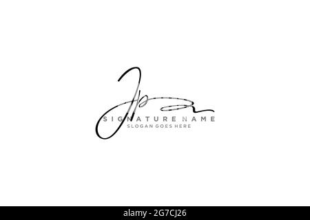 JP Letter Signature Logo Template elegant design logo Sign Symbol template vector icon Stock Vector