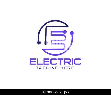 Initial Letter E electron Logo design can be used as sign, icon or symbol, full layered vector and easy to edit and customize size and color, compatib Stock Vector
