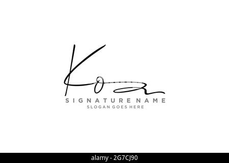 KO Letter Signature Logo Template elegant design logo Sign Symbol template vector icon Stock Vector
