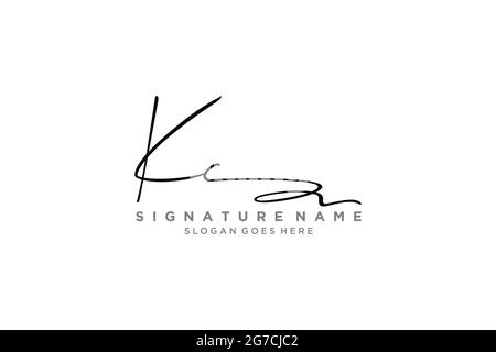 KC Letter Signature Logo Template elegant design logo Sign Symbol template vector icon Stock Vector