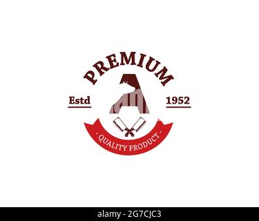 Letter A beef and meat Logo design can be used as sign, icon or symbol, full layered vector and easy to edit and customize size and color, compatible Stock Vector