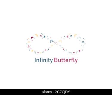 infinity butterfly Logo design can be used as sign, icon or symbol, full layered vector and easy to edit and customize size and color, compatible with Stock Vector