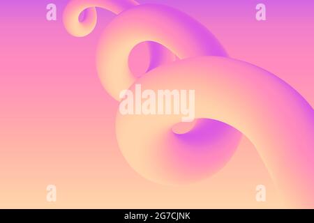 Abstract 3D spiral background, liquid gradient, colorful backdrop for layout, banner, poster, template, flyer. Vector modern graphic color design. Vector illustration Stock Vector