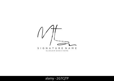 MT Letter Signature Logo Template elegant design logo Sign Symbol template vector icon Stock Vector