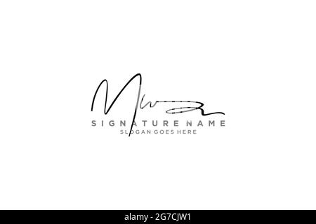 MW Letter Signature Logo Template elegant design logo Sign Symbol template vector icon Stock Vector