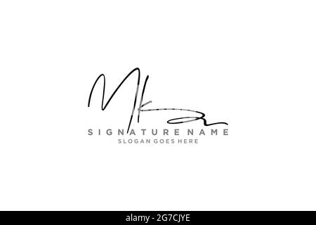 MK Letter Signature Logo Template elegant design logo Sign Symbol template vector icon Stock Vector