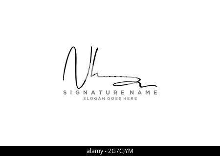 NH Letter Signature Logo Template elegant design logo Sign Symbol template vector icon Stock Vector