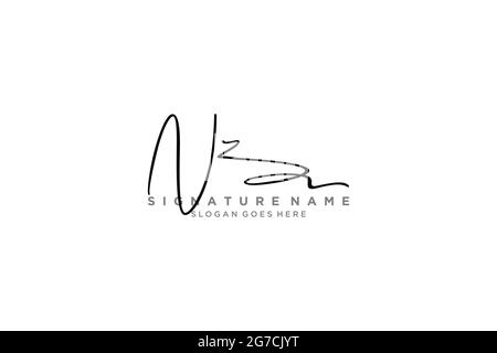 NZ Letter Signature Logo Template elegant design logo Sign Symbol template vector icon Stock Vector