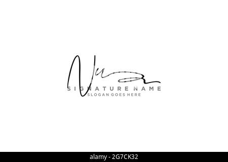 NU Letter Signature Logo Template elegant design logo Sign Symbol template vector icon Stock Vector