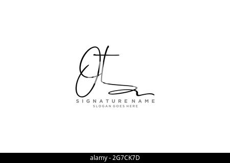 OT Letter Signature Logo Template elegant design logo Sign Symbol template vector icon Stock Vector