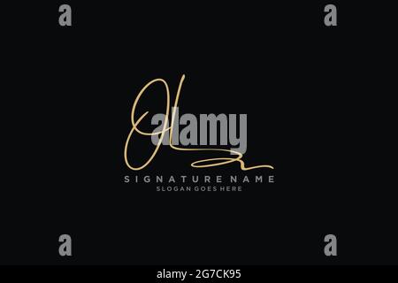 OL Letter Signature Logo Template elegant design logo Sign Symbol template vector icon Stock Vector