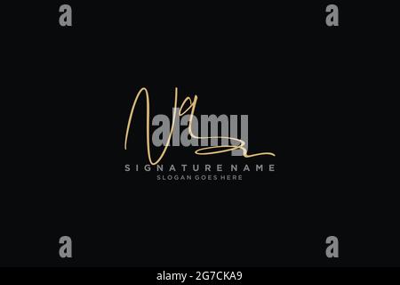 NQ Letter Signature Logo Template elegant design logo Sign Symbol template vector icon Stock Vector
