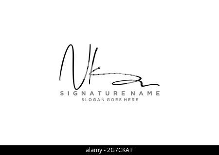 NK Letter Signature Logo Template elegant design logo Sign Symbol template vector icon Stock Vector