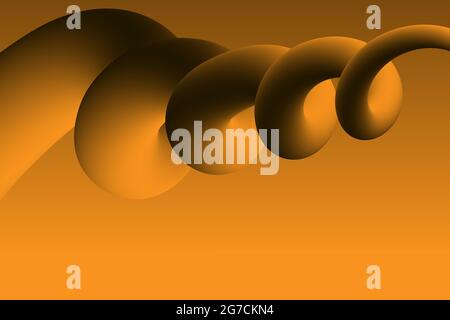 Banner 3D background orange dark gradient, transition, spiral, abstraction, Halloween colors. Vector illustration. Stock Vector