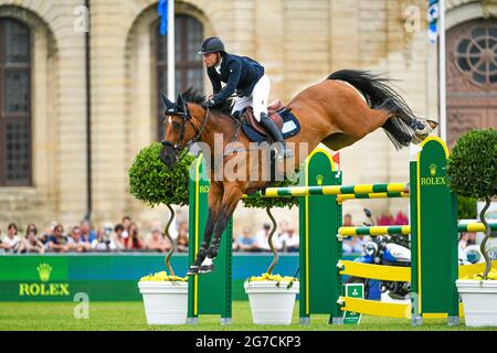 Douglas Lindelow of Sweden riding Cheldon during the Rolex Grand