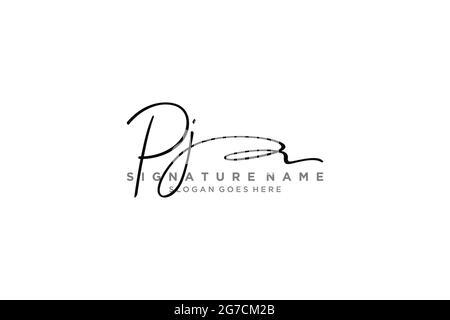 PJ Letter Signature Logo Template elegant design logo Sign Symbol template vector icon Stock Vector