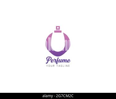 Initial Letter U perfume Logo design can be used as sign, icon or symbol, full layered vector and easy to edit and customize size and color, compatibl Stock Vector